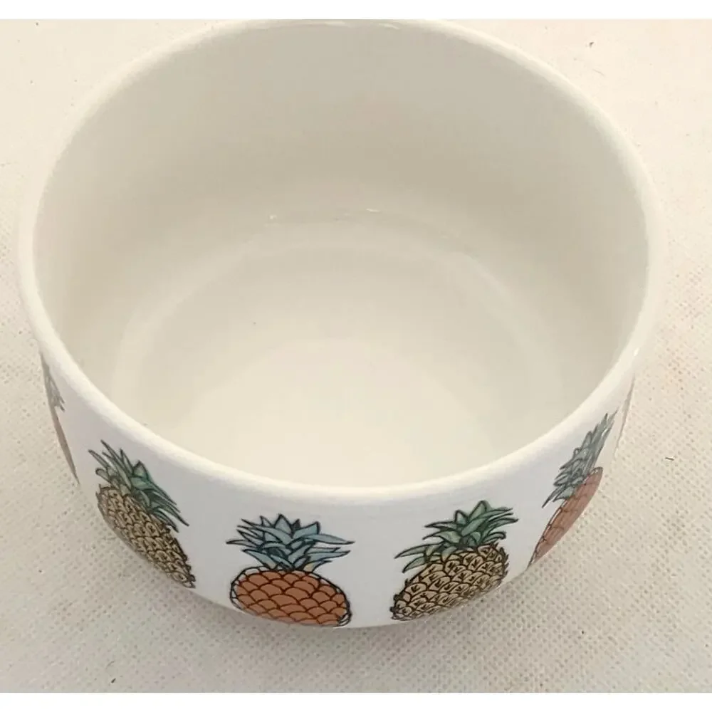 Pineapple Ceramic Pet Food Water Bowl Dog Cat Dish Microwave Dishwasher Safe